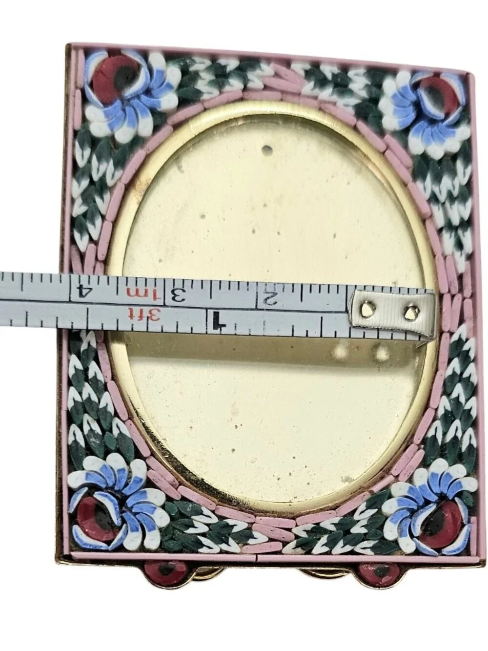 Mosaic Miniature Photo Frame Pink Blue Green Glass Chip, J110